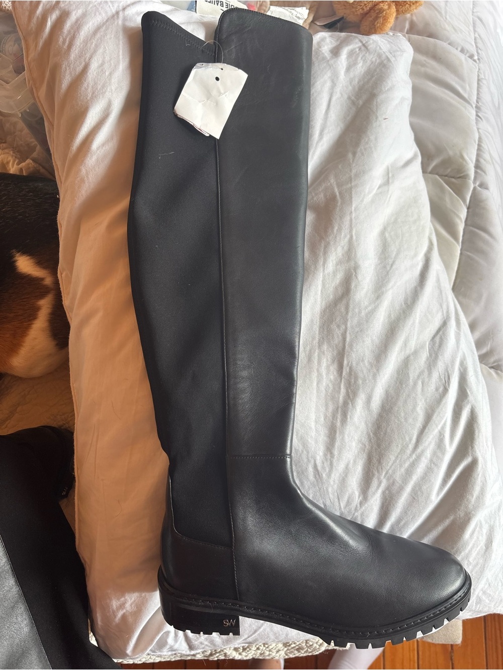 5050 Stuart Weitzman Black Leather Boots